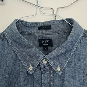 J. Crew Men's Casual Chambray Shirt - Blue